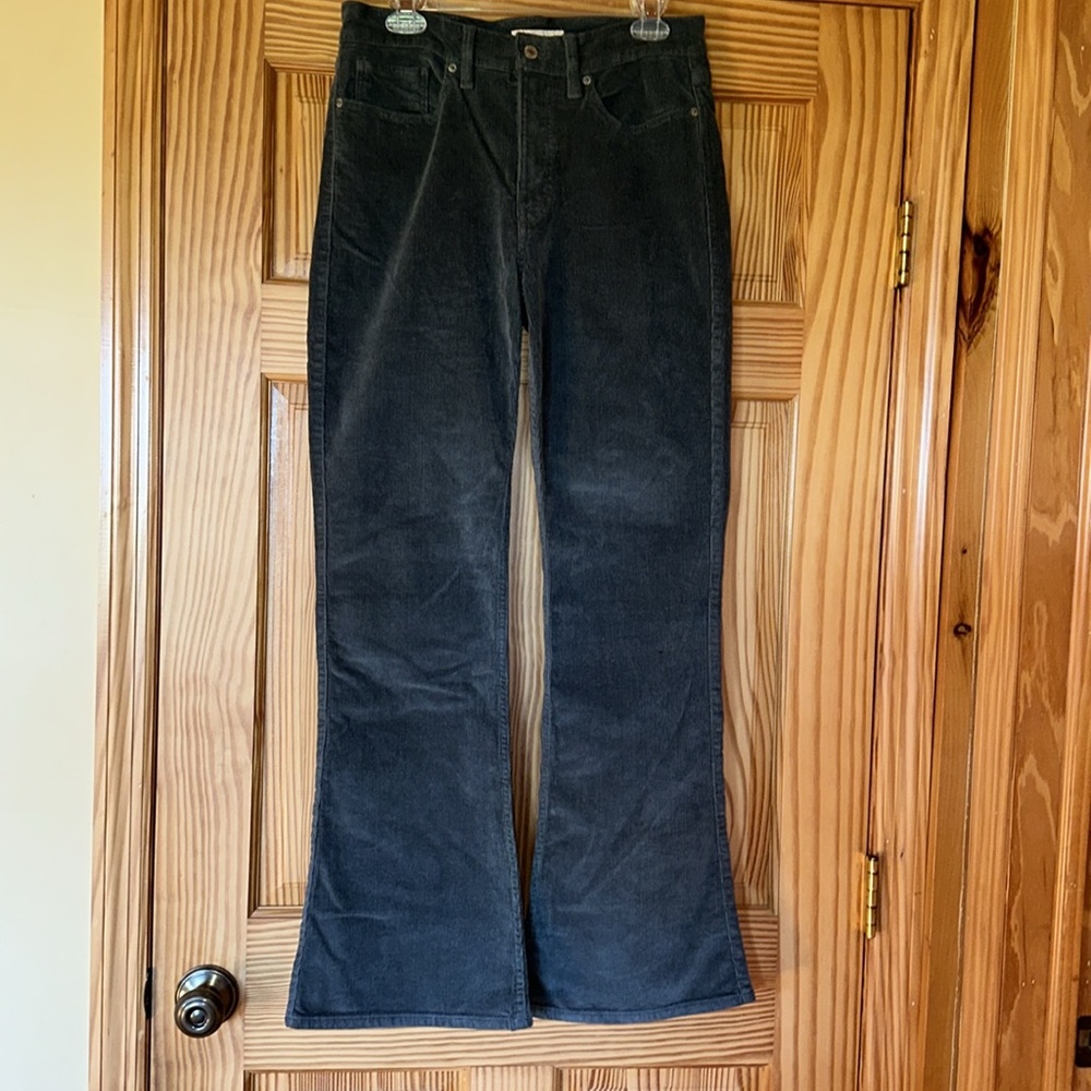 Lucky Brand women’s size 10/30 corduroy Blue/gray Stevie high rise flare NWOT